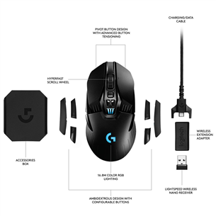 Logitech G903 LightSpeed, черный - Беспроводная оптическая мышь
