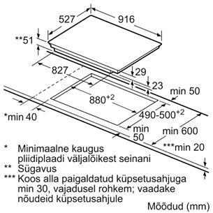 Bosch, laius 91,6 cm, terasraamiga, must - Integreeritav induktsioonpliidiplaat