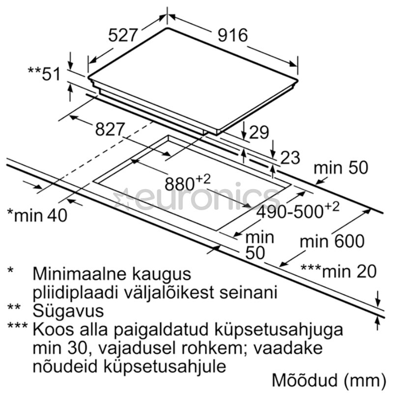 Bosch, laius 91,6 cm, terasraamiga, must - Integreeritav induktsioonpliidiplaat