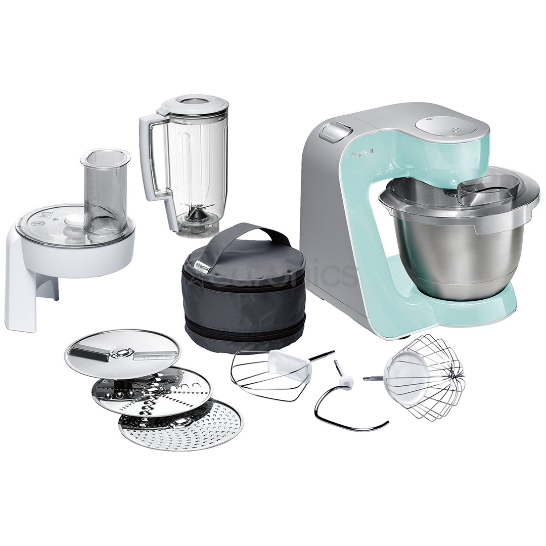 Bosch MUM5 CreationLine, 3,9 л/1,25 л, 1000 Вт, серый/зеленый - Кухонный комбайн