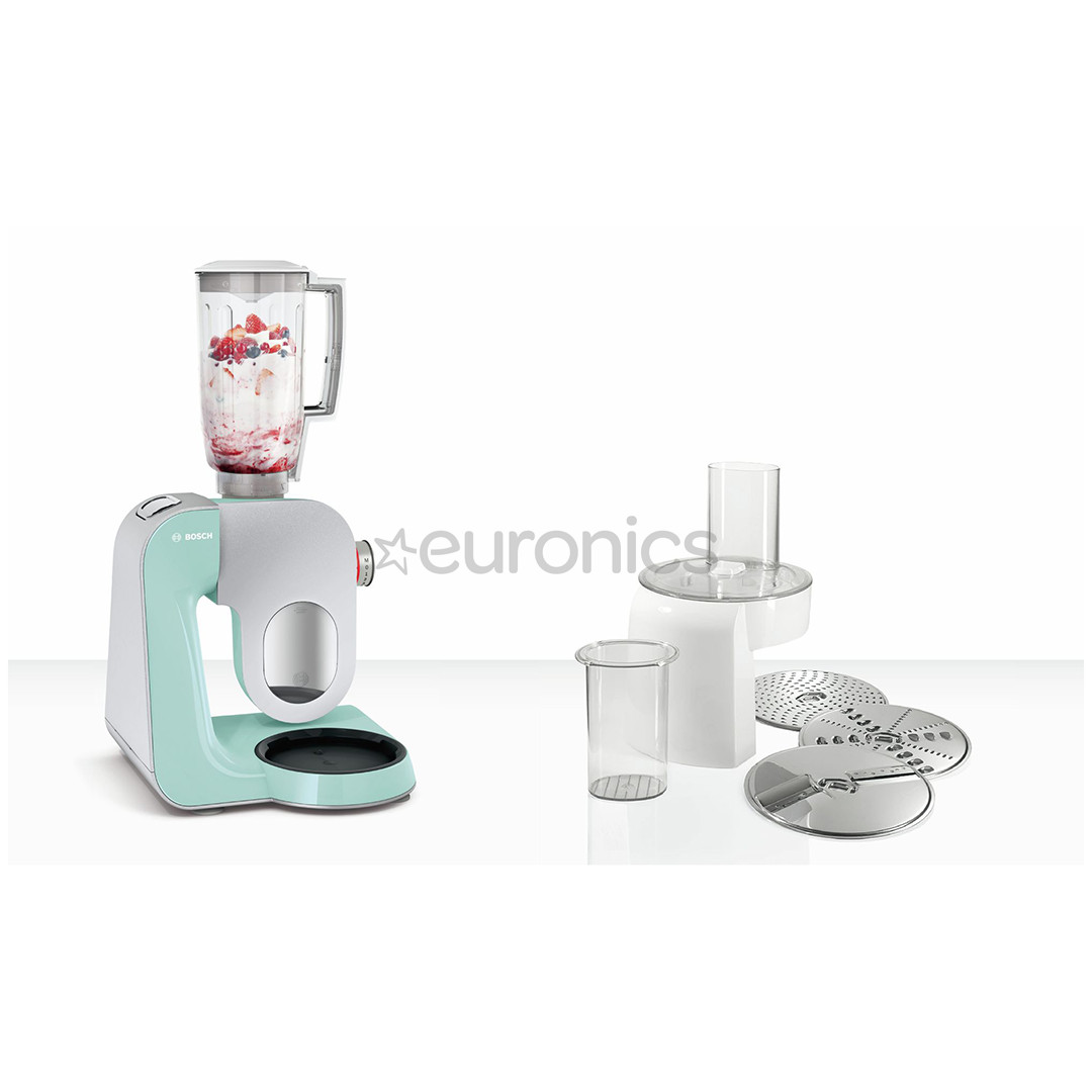 Bosch MUM5 CreationLine, 3,9 л/1,25 л, 1000 Вт, серый/зеленый - Кухонный комбайн