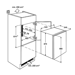 Built-in refrigerator Electrolux (88 cm)