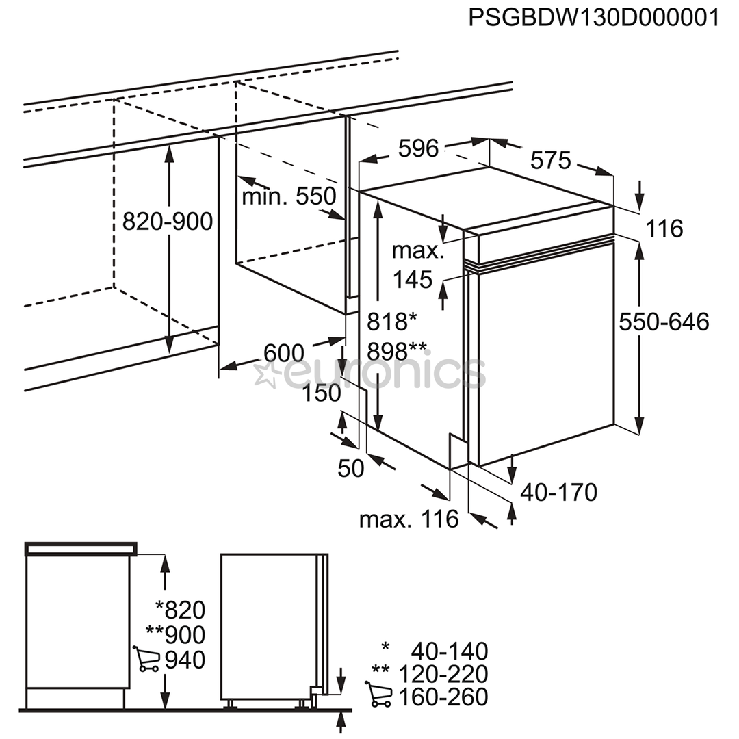 Built-in dishwasher AEG (15 place settings)