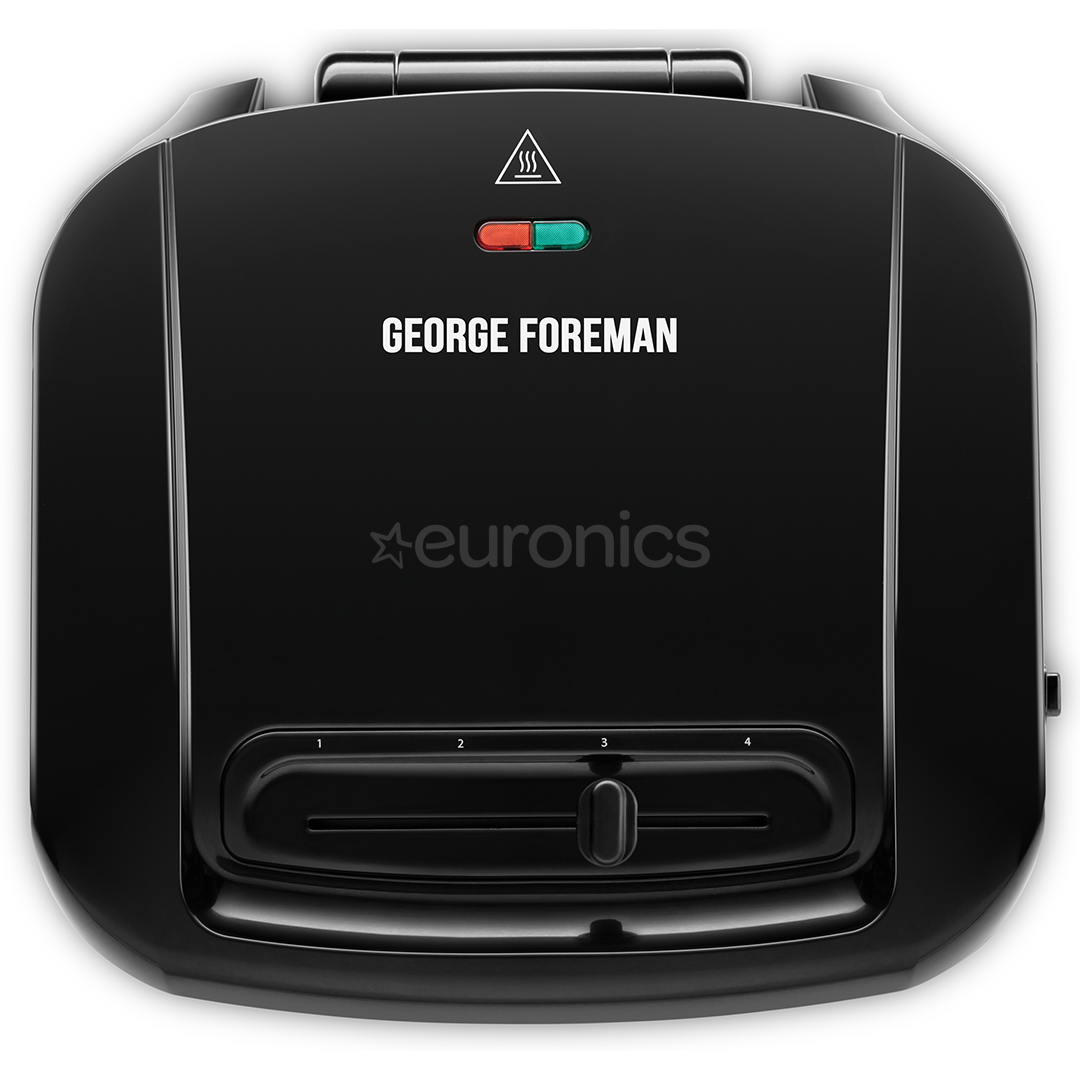 George Foreman Entertaining, 1500 W, black - Grill with removable plates