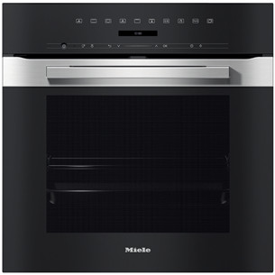 Miele, pyrolytic cleaning, 76 L, inox/black - Built-in Oven H7264