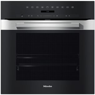 Miele, pyrolytic cleaning, 76 L, inox/black - Built-in Oven H7264