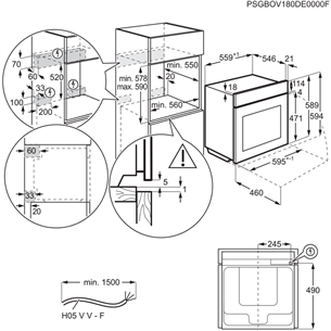 Electrolux, 71 L, must - Integreeritav ahi