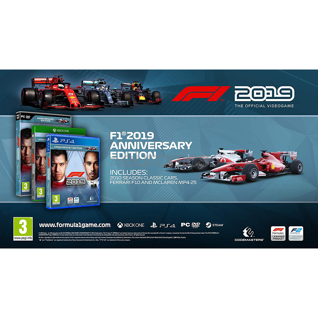 Xbox One mäng F1 2019 Anniversary Edition