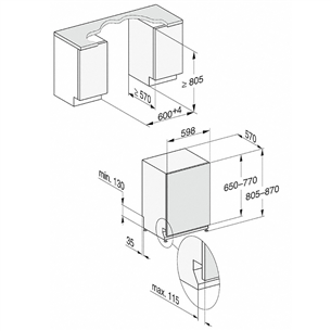 Built-in dishwasher Miele (14 place settings)