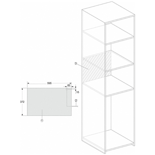 Miele, 17 L, 800 W, must - Integreeritav mikrolaineahi