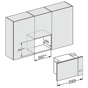 Miele, 17 L, 800 W, must - Integreeritav mikrolaineahi