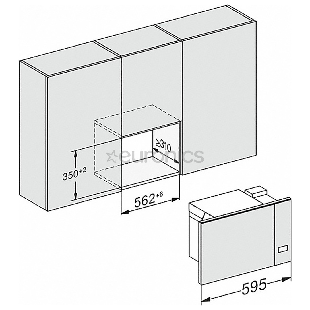 Miele, 17 л, 800 Вт, черный - Интегрируемая микроволновая печь