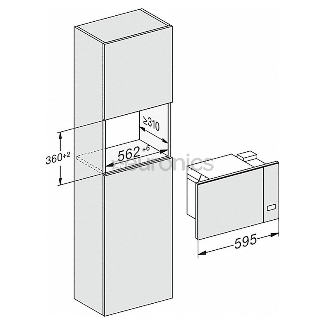 Miele, 17 л, 800 Вт, черный - Интегрируемая микроволновая печь