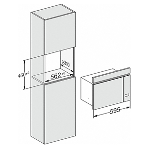 Miele, 17 L, 800 W, must - Integreeritav mikrolaineahi