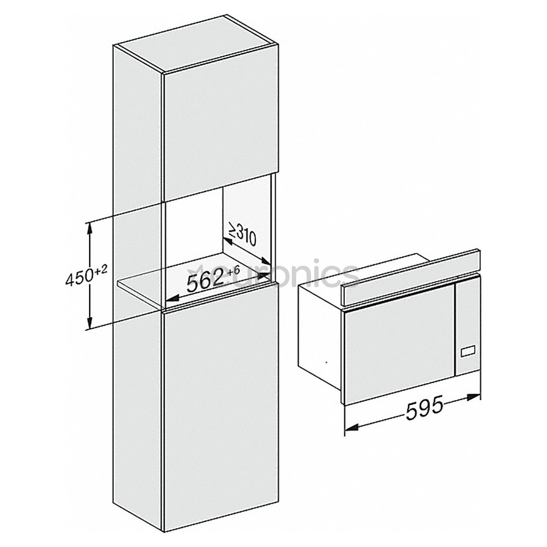 Miele, 17 л, 800 Вт, черный - Интегрируемая микроволновая печь