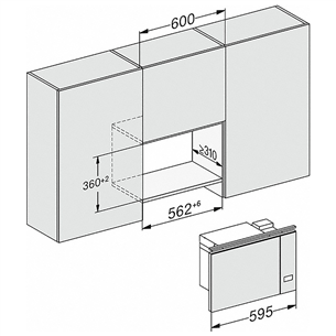 Miele, 17 L, 800 W, must - Integreeritav mikrolaineahi