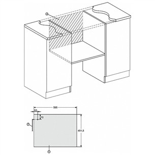 Miele, 46 L, 900 W, must/roostevaba teras - Integreeritav mikrolaineahi