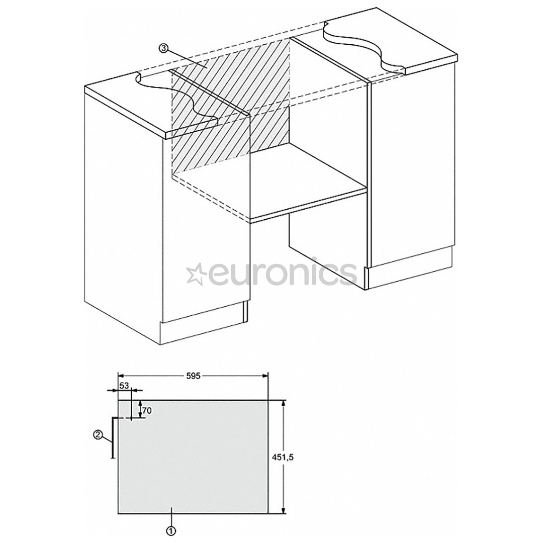 Miele, 46 L, 900 W, must/roostevaba teras - Integreeritav mikrolaineahi