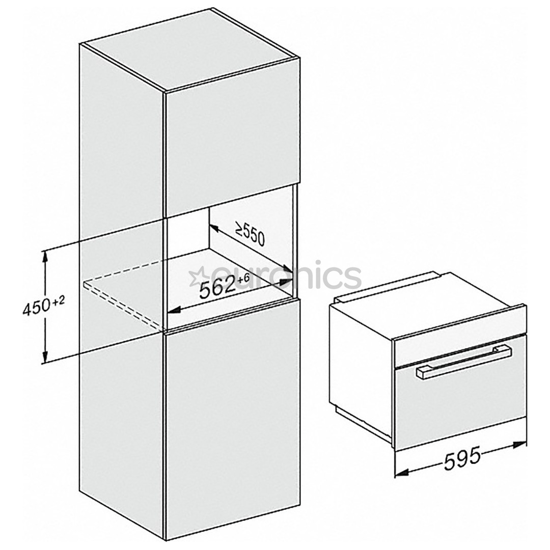 Miele, 46 L, 900 W, must/roostevaba teras - Integreeritav mikrolaineahi
