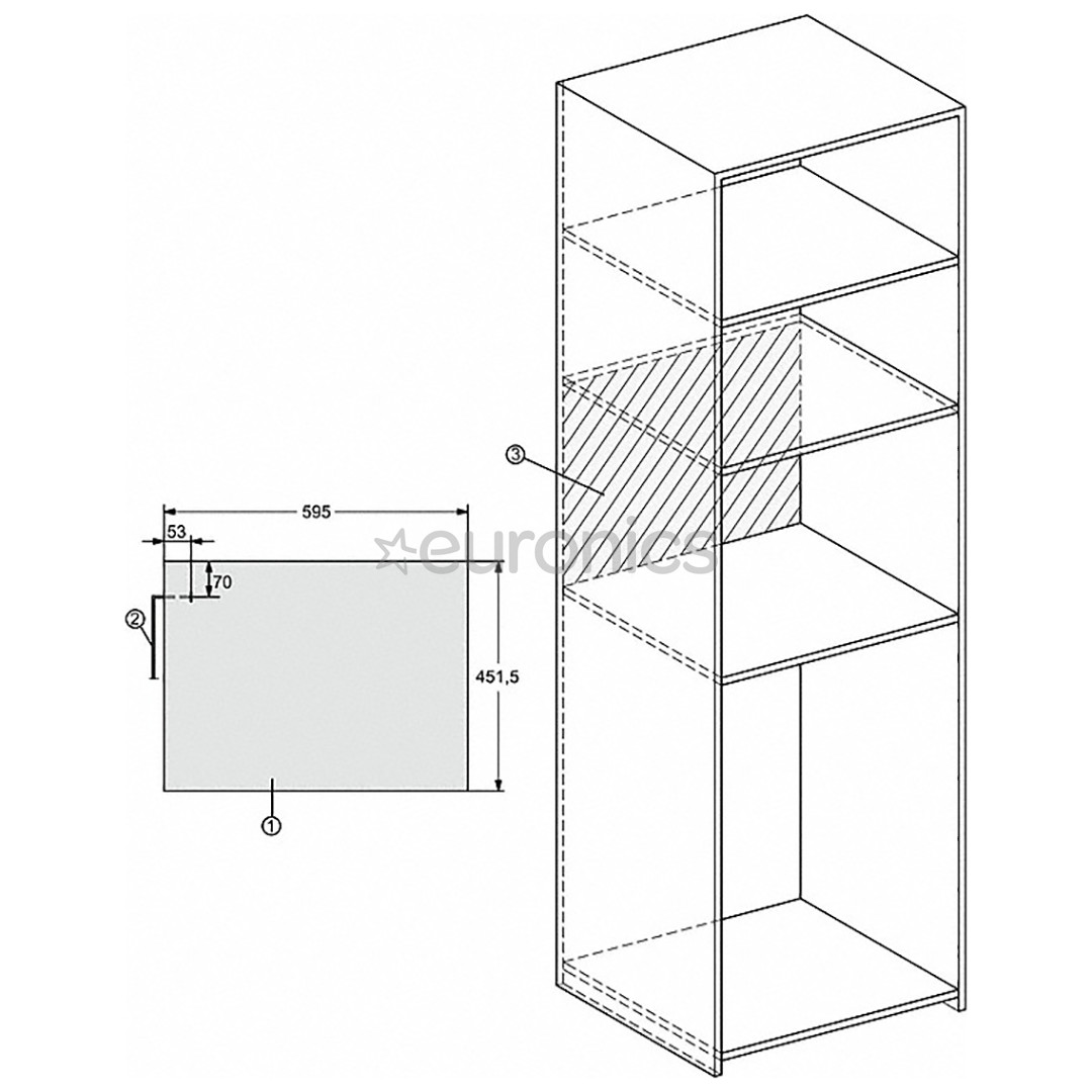 Miele, 46 L, 900 W, must/roostevaba teras - Integreeritav mikrolaineahi