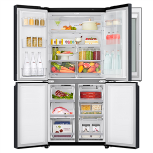 LG Instaview™, 530 L, black - SBS Refrigerator