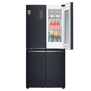 LG Instaview™, 530 L, black - SBS Refrigerator