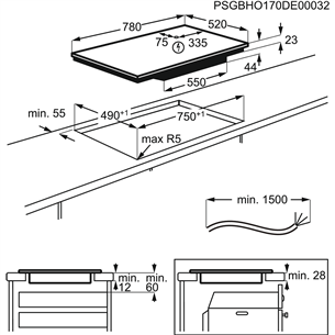 AEG, width 78 cm, frameless, dark grey - Built-in Induction Hob