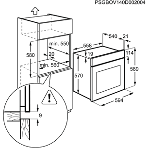 Electrolux, katalüütiline puhastus, 57 L, valge - Integreeritav ahi