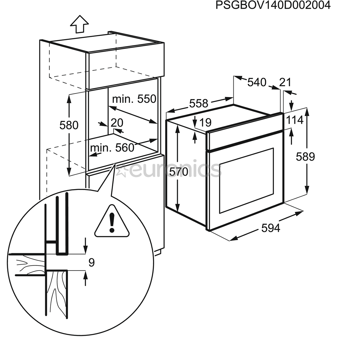 Electrolux, katalüütiline puhastus, 57 L, valge - Integreeritav ahi