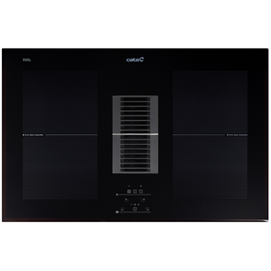 Cata, width 77 cm, black - Built-in induction hob with cooker hood AS750