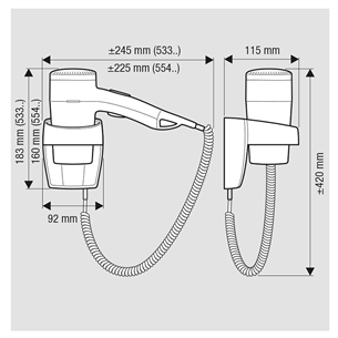 Wall-mounted hair dryer Valera Premium 1200 Super