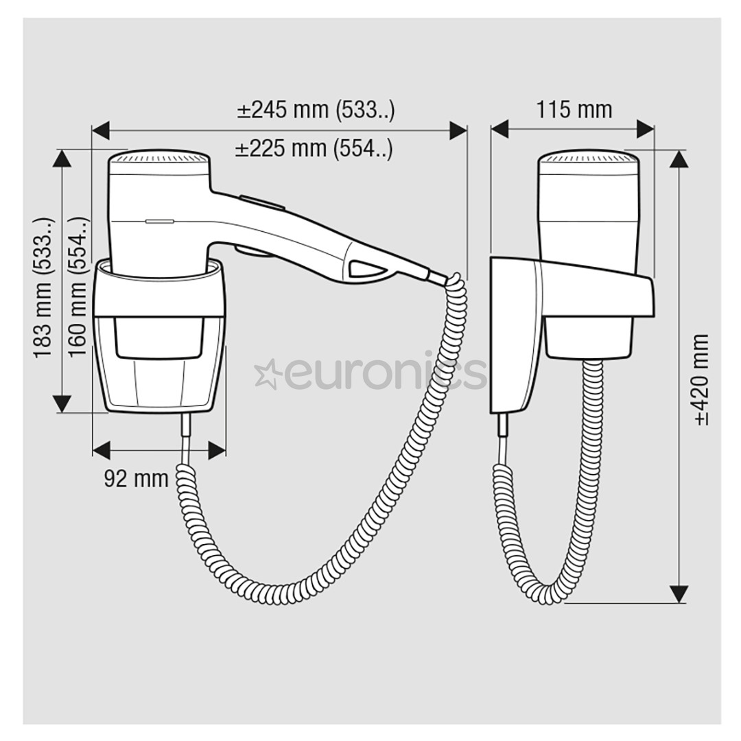Wall-mounted hair dryer Valera Premium 1200 Super