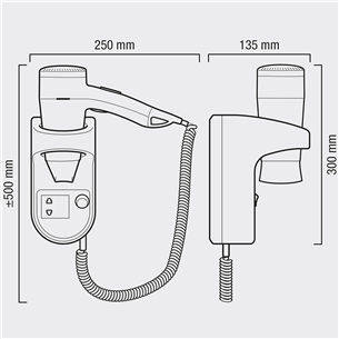 Wall-mounted hair dryer Valera Premium Smart 1200 Shaver