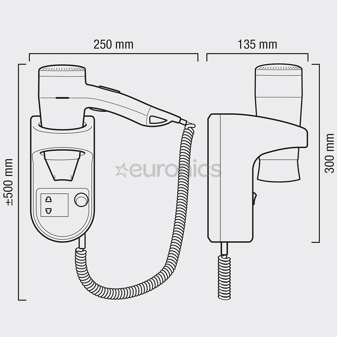 Wall-mounted hair dryer Valera Premium Smart 1200 Shaver