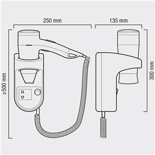 Wall-mounted hair dryer Valera Premium Smart 1600 Shaver