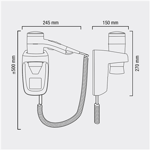 Wall-mounted hair dryer Valera Premium PROTECT 1200