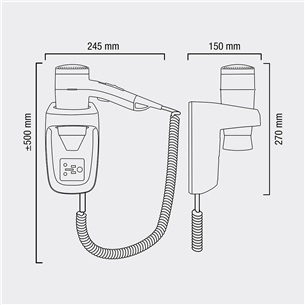 Wall-mounted hair dryer Valera Premium PROTECT 1200 Shaver