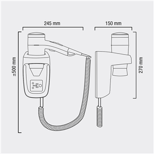 Seinale kinnitatav föön Valera Premium PROTECT 1200 Shaver