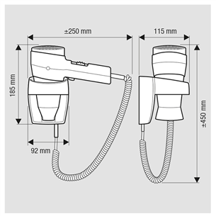 Wall-mounted hair dryer Valera Action Super Plus 1600