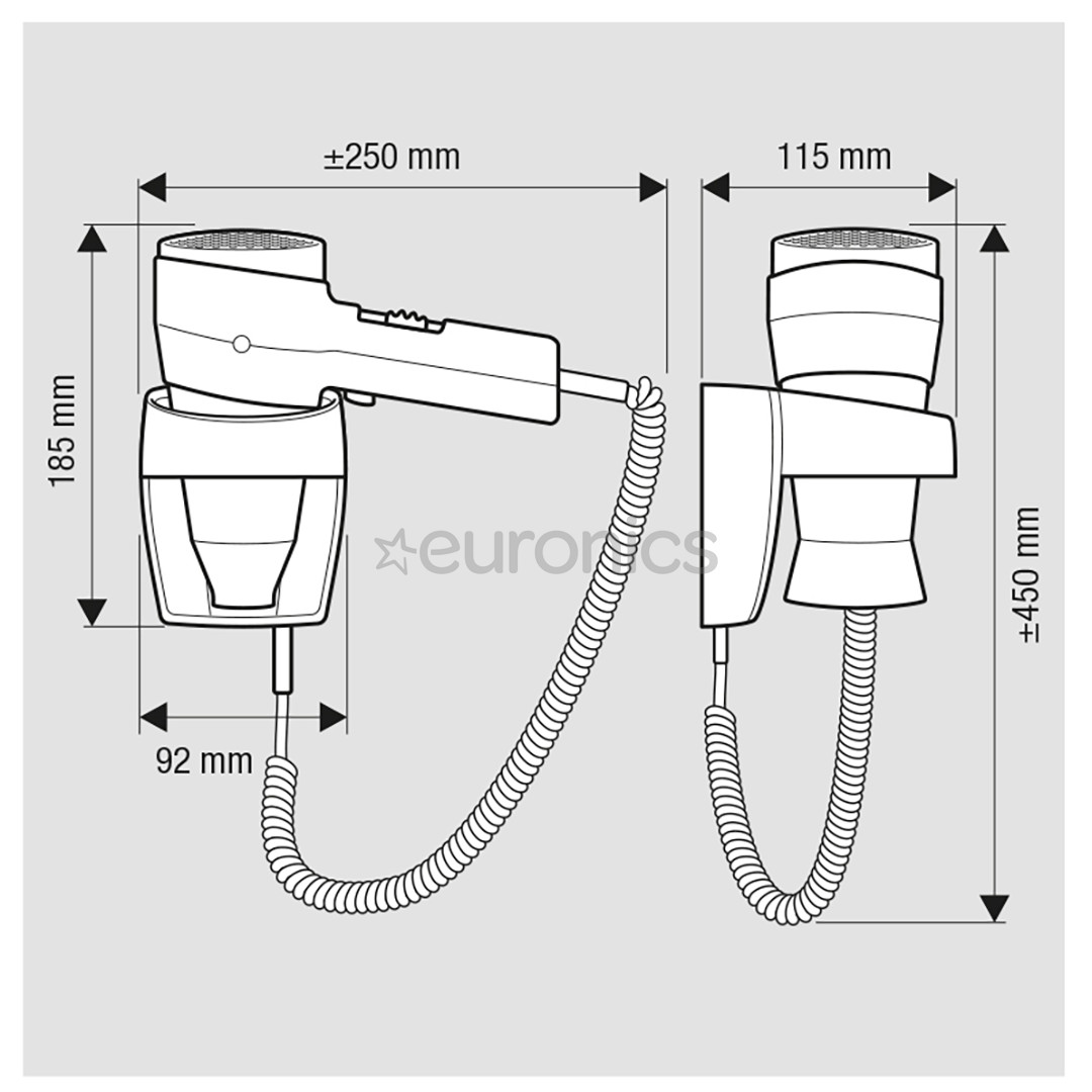 Wall-mounted hair dryer Valera Action Super Plus 1600