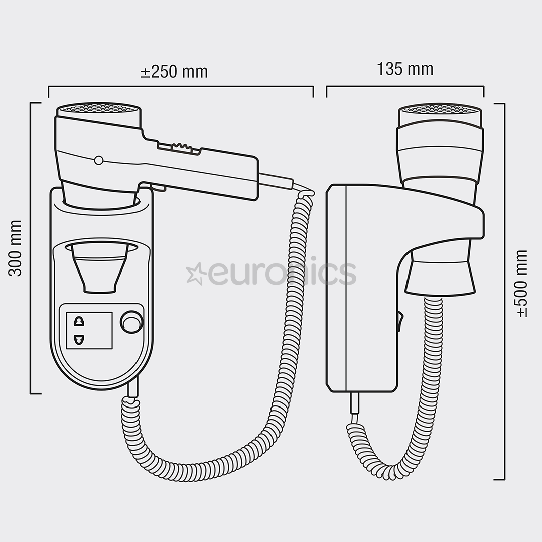 Seinale kinnitatav föön Valera Action Super Plus 1600 Shaver
