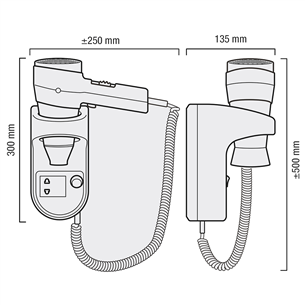 Seinale kinnitatav föön Valera Action Super Plus 1600 Shaver