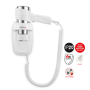 Wall-mounted hair dryer Valera Action PROTECT 1600 542.06/044.04WHITE
