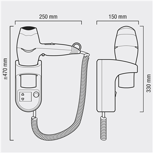 Wall-mounted hair dryer Valera Excel 1600 Shaver