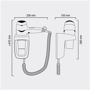 Wall-mounted hair dryer ValeraExcel PROTECT 1600