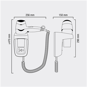 Wall-mounted hair dryer Valera Excel PROTECT 1600 Shaver