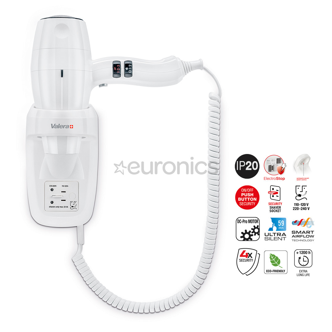 Wall-mounted hair dryer Valera Silent Jet PROTECT 1200 Shaver
