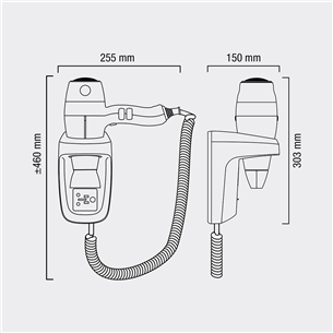Wall-mounted hair dryer Valera Silent Jet PROTECT 1200 Shaver