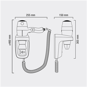 Seinale kinnitatav föön Valera Silent Jet PROTECT 1200 Shaver