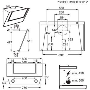 Cooker hood AEG (647 m³/h)